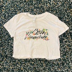 Born Primitive crop top - calligraphy font NWOT